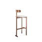 Modern Backrest Armless Counter Stool Iron Frame Bar Stool with Leather Cushion Rose Gold 1 Piece Counter Stool(26"H) Clearhalo 'Bar Furniture' 'Bar Stools' 'bar_stools' 'furn' 'furn_bar_stools' 'Furniture' 'Kitchen & Dining Furniture' 6372762