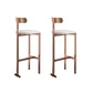 Modern Backrest Armless Counter Stool Iron Frame Bar Stool with Leather Cushion Rose Gold 2 Piece Set Counter Stool(26"H) Clearhalo 'Bar Furniture' 'Bar Stools' 'bar_stools' 'furn' 'furn_bar_stools' 'Furniture' 'Kitchen & Dining Furniture' 6372763
