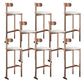 Modern Backrest Armless Counter Stool Iron Frame Bar Stool with Leather Cushion Rose Gold 8 Piece Set Bar Stool(30"H) Clearhalo 'Bar Furniture' 'Bar Stools' 'bar_stools' 'furn' 'furn_bar_stools' 'Furniture' 'Kitchen & Dining Furniture' 6372771