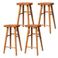 Industrial Armless Backless Counter Stool Rubber Wood Bar Stool with Pedal Walnut 4 Piece Set Clearhalo 'Bar Furniture' 'Bar Stools' 'bar_stools' 'furn' 'furn_bar_stools' 'Furniture' 'Kitchen & Dining Furniture' 6372777