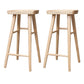 Industrial Armless Backless Counter Stool Rubber Wood Bar Stool with Pedal Natural 2 Piece Set Clearhalo 'Bar Furniture' 'Bar Stools' 'bar_stools' 'furn' 'furn_bar_stools' 'Furniture' 'Kitchen & Dining Furniture' 6372782