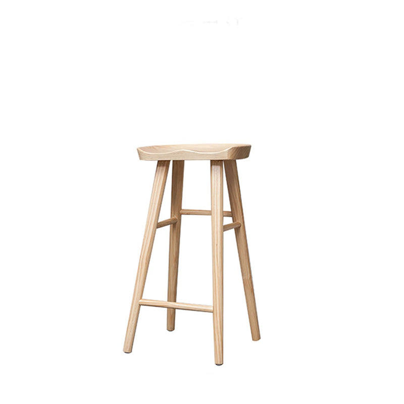 Industrial Armless Backless Counter Stool Rubber Wood Bar Stool with Pedal Clearhalo 'Bar Furniture' 'Bar Stools' 'bar_stools' 'furn' 'furn_bar_stools' 'Furniture' 'Kitchen & Dining Furniture' 6372783