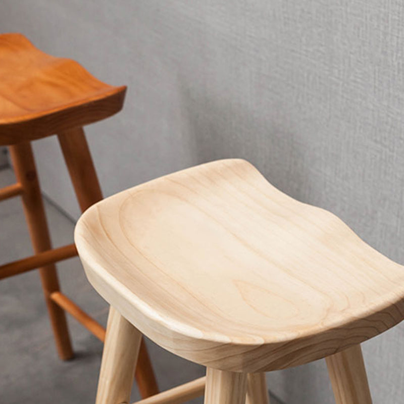 Industrial Armless Backless Counter Stool Rubber Wood Bar Stool with Pedal Clearhalo 'Bar Furniture' 'Bar Stools' 'bar_stools' 'furn' 'furn_bar_stools' 'Furniture' 'Kitchen & Dining Furniture' 6372785