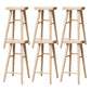 Industrial Armless Backless Counter Stool Rubber Wood Bar Stool with Pedal Natural 6 Piece Set Clearhalo 'Bar Furniture' 'Bar Stools' 'bar_stools' 'furn' 'furn_bar_stools' 'Furniture' 'Kitchen & Dining Furniture' 6372786