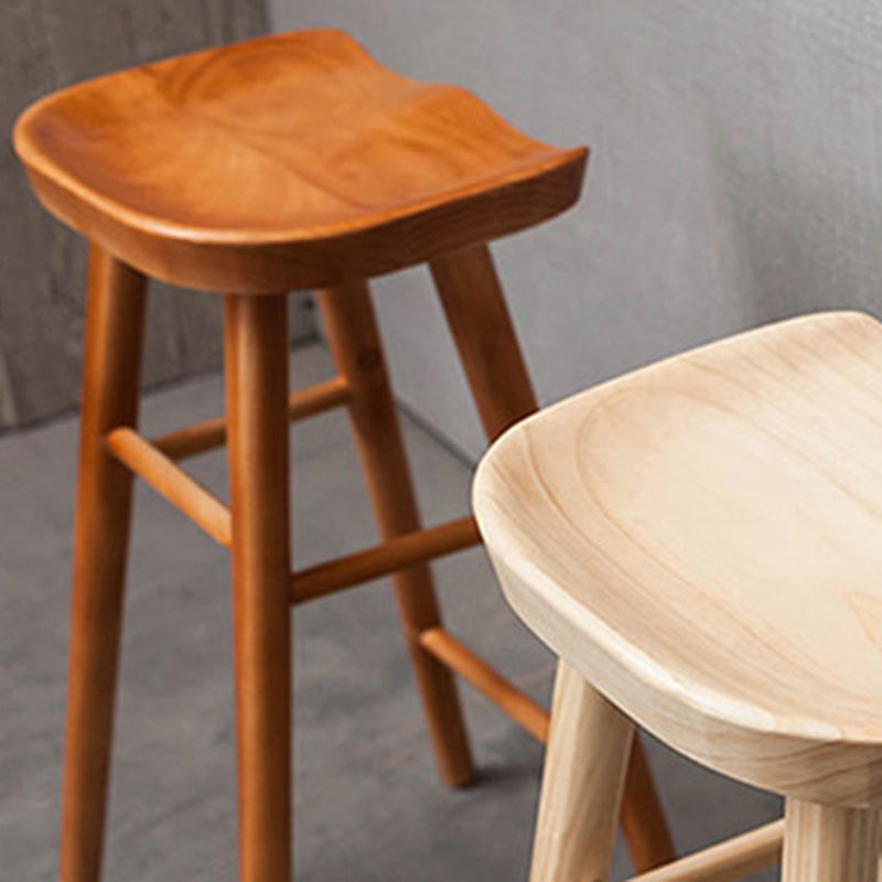Industrial Armless Backless Counter Stool Rubber Wood Bar Stool with Pedal Clearhalo 'Bar Furniture' 'Bar Stools' 'bar_stools' 'furn' 'furn_bar_stools' 'Furniture' 'Kitchen & Dining Furniture' 6372787