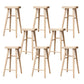 Industrial Armless Backless Counter Stool Rubber Wood Bar Stool with Pedal Natural 8 Piece Set Clearhalo 'Bar Furniture' 'Bar Stools' 'bar_stools' 'furn' 'furn_bar_stools' 'Furniture' 'Kitchen & Dining Furniture' 6372788