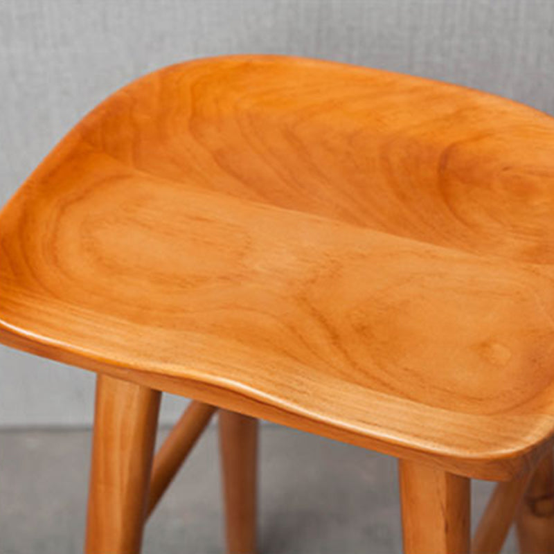 Industrial Armless Backless Counter Stool Rubber Wood Bar Stool with Pedal Clearhalo 'Bar Furniture' 'Bar Stools' 'bar_stools' 'furn' 'furn_bar_stools' 'Furniture' 'Kitchen & Dining Furniture' 6372789
