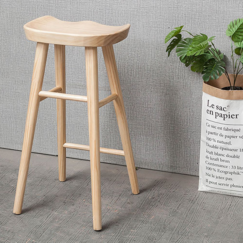 Industrial Armless Backless Counter Stool Rubber Wood Bar Stool with Pedal Clearhalo 'Bar Furniture' 'Bar Stools' 'bar_stools' 'furn' 'furn_bar_stools' 'Furniture' 'Kitchen & Dining Furniture' 6372792