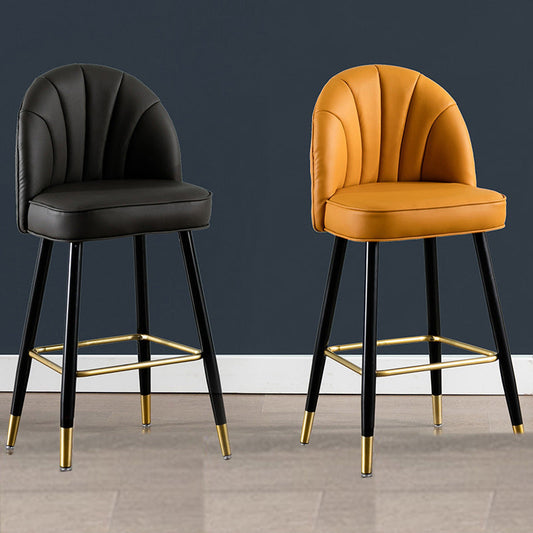 Sgabello da bar in ferro con bancone senza schienale moderno con cuscino per bar