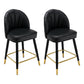 Modern Armless Backrest Counter Stool Iron Bar Stool with Cushion for Bar