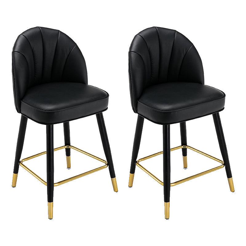 Modern Armless Backrest Counter Stool Iron Bar Stool with Cushion for Bar