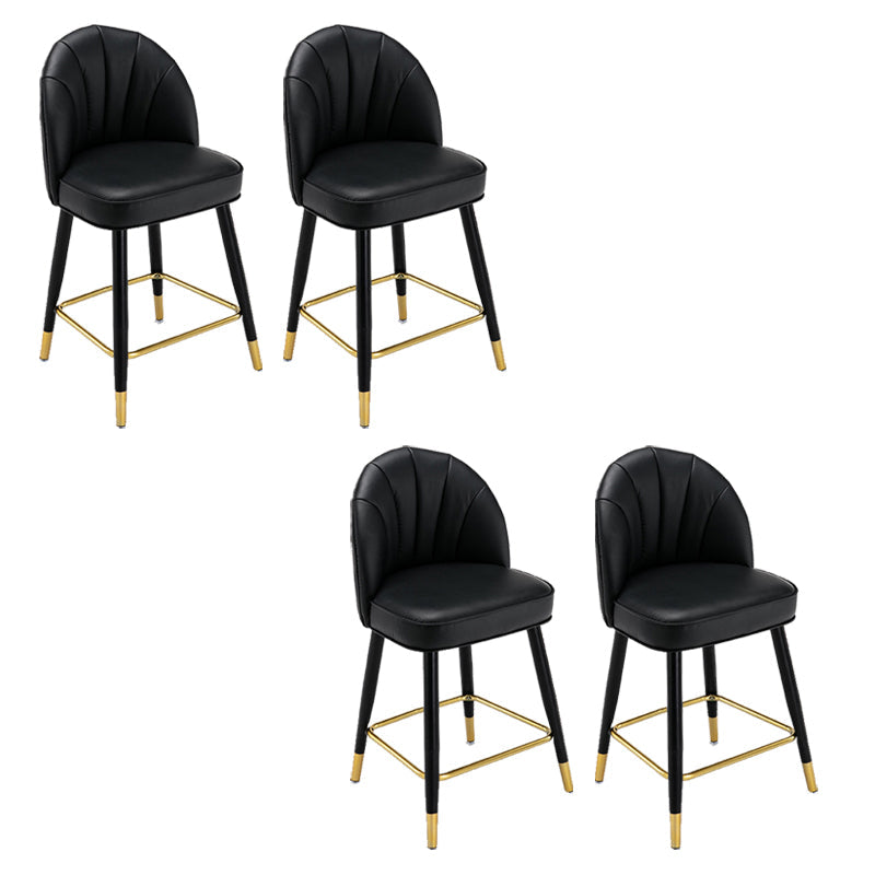 Modern Armless Backrest Counter Stool Iron Bar Stool with Cushion for Bar