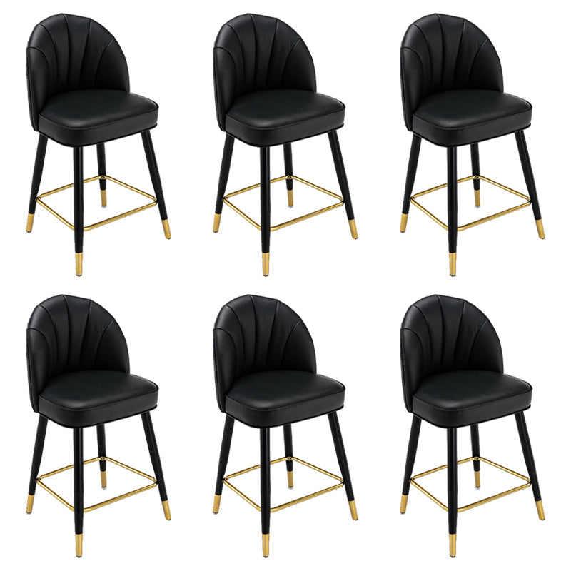 Modern Armless Backrest Counter Stool Iron Bar Stool with Cushion for Bar