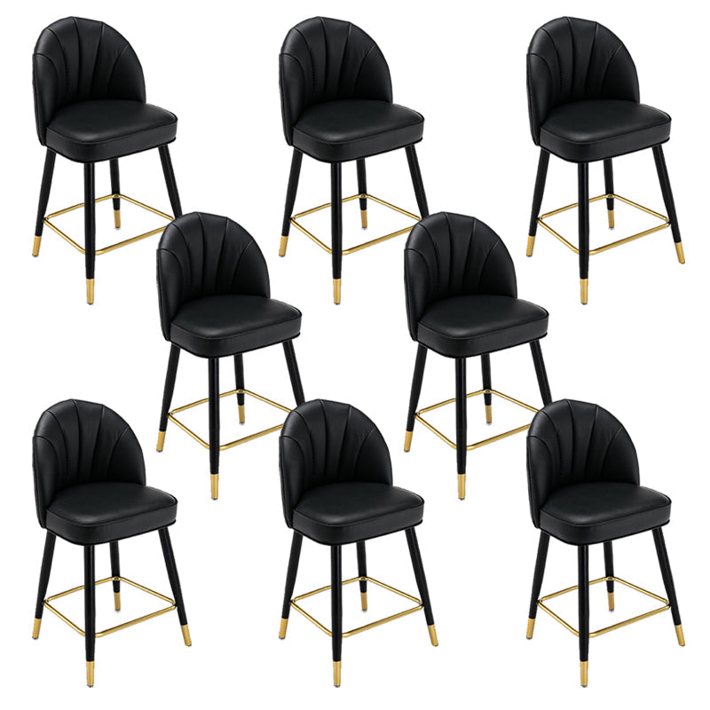 Modern Armless Backrest Counter Stool Iron Bar Stool with Cushion for Bar