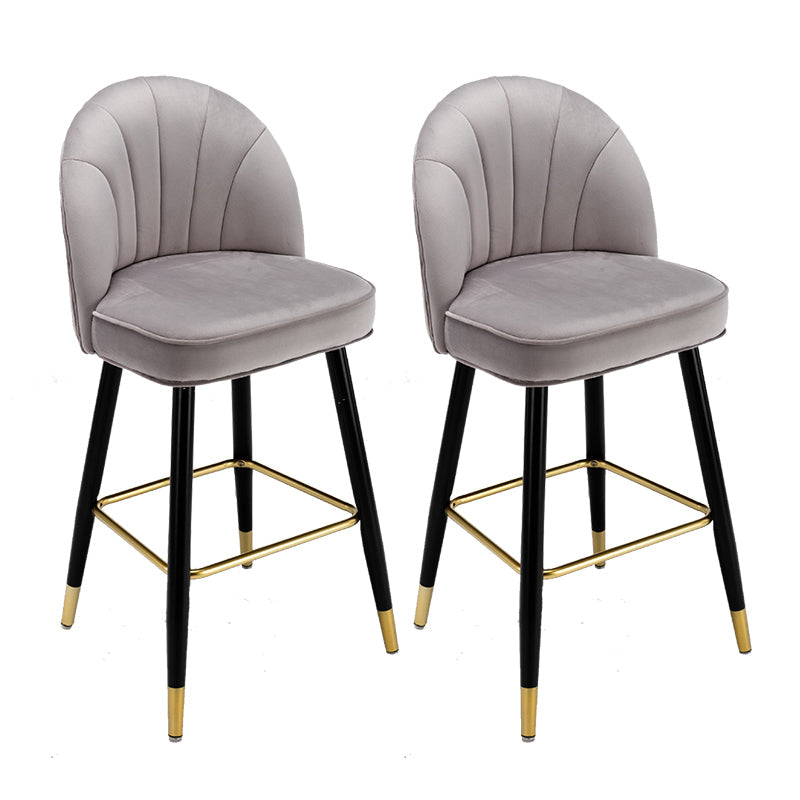 Modern Armless Backrest Counter Stool Iron Bar Stool with Cushion for Bar