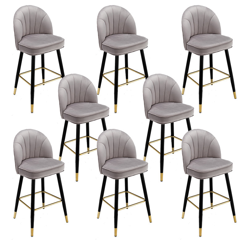 Modern Armless Backrest Counter Stool Iron Bar Stool with Cushion for Bar