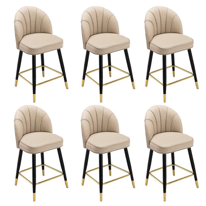 Modern Armless Backrest Counter Stool Iron Bar Stool with Cushion for Bar