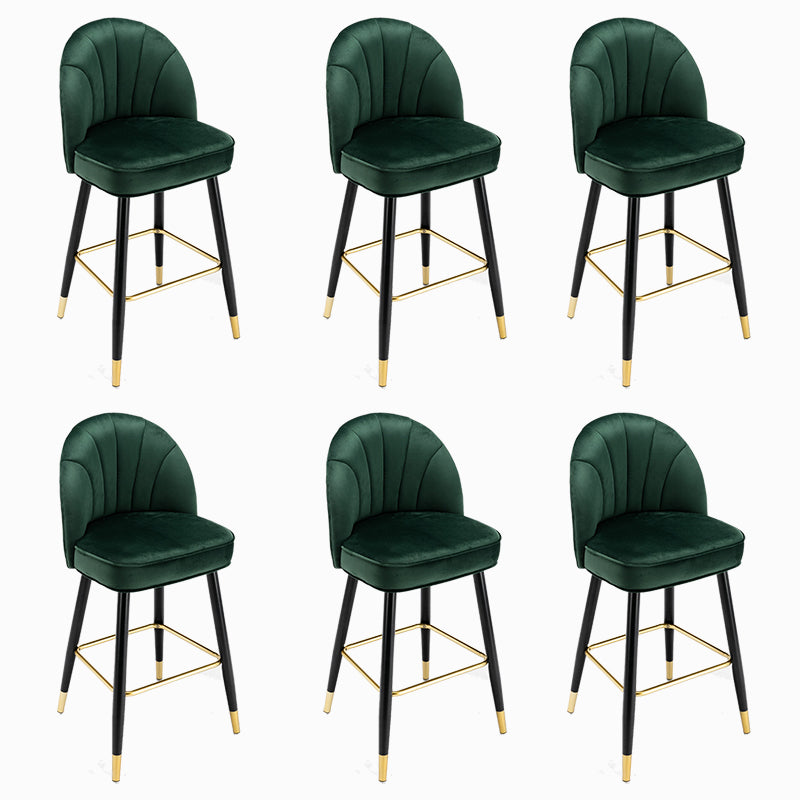 Modern Armless Backrest Counter Stool Iron Bar Stool with Cushion for Bar