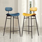 Modern Backrest Counter Stool Iron Cafe Bar Stool with Cushion and Pedal Clearhalo 'Bar Furniture' 'Bar Stools' 'bar_stools' 'furn' 'furn_bar_stools' 'Furniture' 'Kitchen & Dining Furniture' 6372840