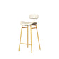Modern Backrest Counter Stool Iron Cafe Bar Stool with Cushion and Pedal Gold White 1 Piece Clearhalo 'Bar Furniture' 'Bar Stools' 'bar_stools' 'furn' 'furn_bar_stools' 'Furniture' 'Kitchen & Dining Furniture' 6372849