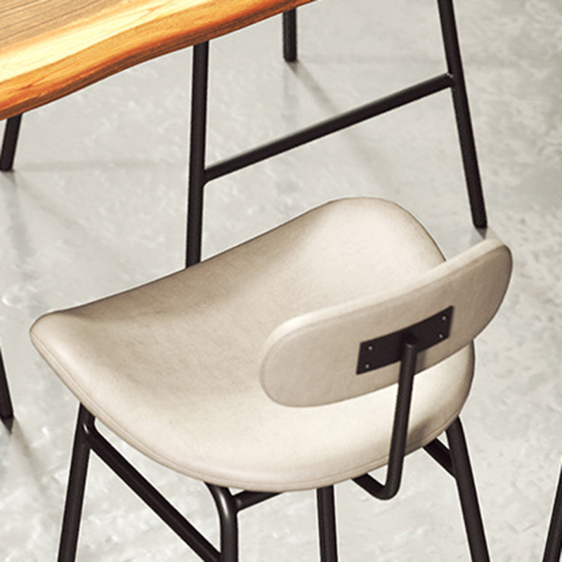 Modern Backrest Counter Stool Iron Cafe Bar Stool with Cushion and Pedal Clearhalo 'Bar Furniture' 'Bar Stools' 'bar_stools' 'furn' 'furn_bar_stools' 'Furniture' 'Kitchen & Dining Furniture' 6372850
