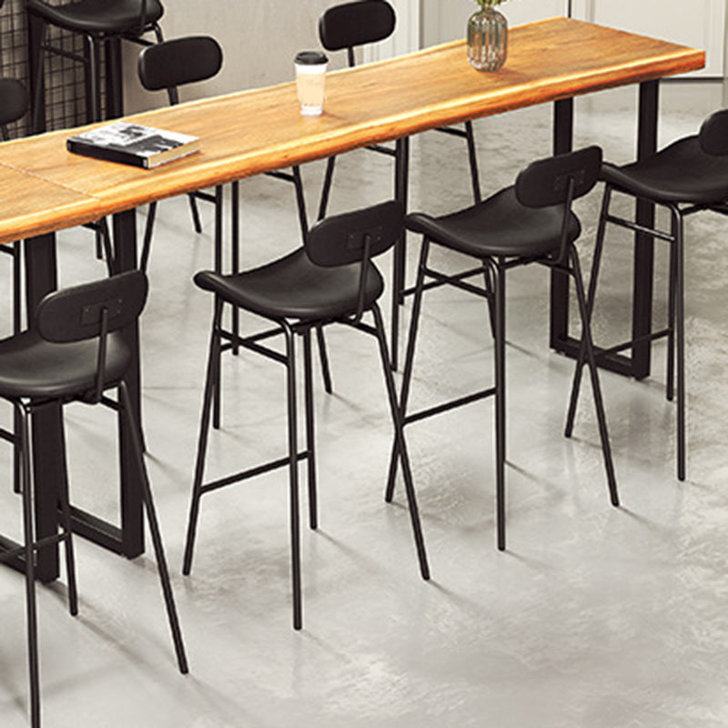 Modern Backrest Counter Stool Iron Cafe Bar Stool with Cushion and Pedal Clearhalo 'Bar Furniture' 'Bar Stools' 'bar_stools' 'furn' 'furn_bar_stools' 'Furniture' 'Kitchen & Dining Furniture' 6372852