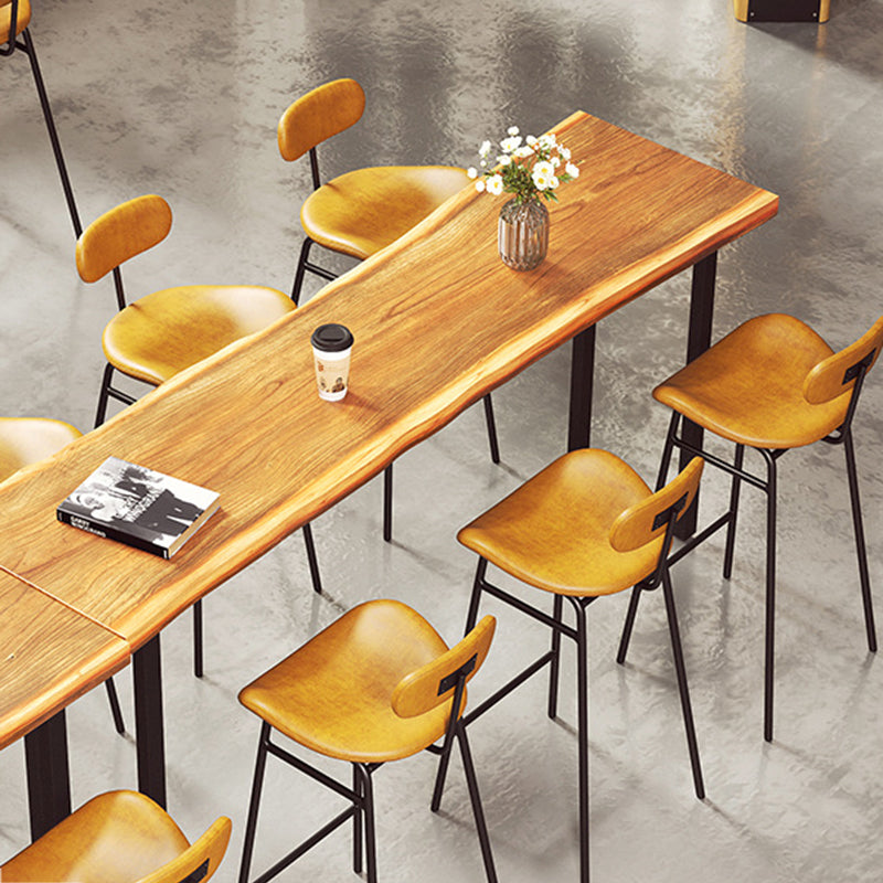 Modern Backrest Counter Stool Iron Cafe Bar Stool with Cushion and Pedal Clearhalo 'Bar Furniture' 'Bar Stools' 'bar_stools' 'furn' 'furn_bar_stools' 'Furniture' 'Kitchen & Dining Furniture' 6372854