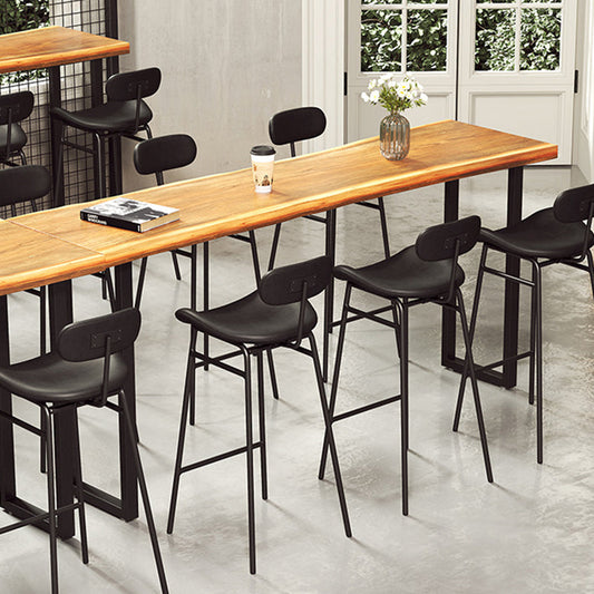 Modern Backrest Counter Stool Iron Cafe Bar Stool with Cushion and Pedal Clearhalo 'Bar Furniture' 'Bar Stools' 'bar_stools' 'furn' 'furn_bar_stools' 'Furniture' 'Kitchen & Dining Furniture' 6372856