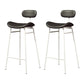 Modern Backrest Counter Stool Iron Cafe Bar Stool with Cushion and Pedal White Black 2 Piece Set Clearhalo 'Bar Furniture' 'Bar Stools' 'bar_stools' 'furn' 'furn_bar_stools' 'Furniture' 'Kitchen & Dining Furniture' 6372860