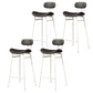 Modern Backrest Counter Stool Iron Cafe Bar Stool with Cushion and Pedal White Black 4 Piece Set Clearhalo 'Bar Furniture' 'Bar Stools' 'bar_stools' 'furn' 'furn_bar_stools' 'Furniture' 'Kitchen & Dining Furniture' 6372861