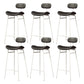Modern Backrest Counter Stool Iron Cafe Bar Stool with Cushion and Pedal White Black 6 Piece Set Clearhalo 'Bar Furniture' 'Bar Stools' 'bar_stools' 'furn' 'furn_bar_stools' 'Furniture' 'Kitchen & Dining Furniture' 6372862