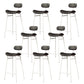 Modern Backrest Counter Stool Iron Cafe Bar Stool with Cushion and Pedal White Black 8 Piece Set Clearhalo 'Bar Furniture' 'Bar Stools' 'bar_stools' 'furn' 'furn_bar_stools' 'Furniture' 'Kitchen & Dining Furniture' 6372863