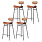 Modern Backrest Counter Stool Iron Cafe Bar Stool with Cushion and Pedal Black Brown 4 Piece Set Clearhalo 'Bar Furniture' 'Bar Stools' 'bar_stools' 'furn' 'furn_bar_stools' 'Furniture' 'Kitchen & Dining Furniture' 6372871