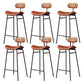 Modern Backrest Counter Stool Iron Cafe Bar Stool with Cushion and Pedal Black Brown 6 Piece Set Clearhalo 'Bar Furniture' 'Bar Stools' 'bar_stools' 'furn' 'furn_bar_stools' 'Furniture' 'Kitchen & Dining Furniture' 6372872