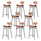 Modern Backrest Counter Stool Iron Cafe Bar Stool with Cushion and Pedal Black Brown 8 Piece Set Clearhalo 'Bar Furniture' 'Bar Stools' 'bar_stools' 'furn' 'furn_bar_stools' 'Furniture' 'Kitchen & Dining Furniture' 6372873