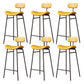 Modern Backrest Counter Stool Iron Cafe Bar Stool with Cushion and Pedal Black Yellow 6 Piece Set Clearhalo 'Bar Furniture' 'Bar Stools' 'bar_stools' 'furn' 'furn_bar_stools' 'Furniture' 'Kitchen & Dining Furniture' 6372877