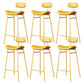 Modern Backrest Counter Stool Iron Cafe Bar Stool with Cushion and Pedal Gold Yellow 6 Piece Set Clearhalo 'Bar Furniture' 'Bar Stools' 'bar_stools' 'furn' 'furn_bar_stools' 'Furniture' 'Kitchen & Dining Furniture' 6372882