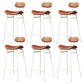 Modern Backrest Counter Stool Iron Cafe Bar Stool with Cushion and Pedal White Brown 6 Piece Set Clearhalo 'Bar Furniture' 'Bar Stools' 'bar_stools' 'furn' 'furn_bar_stools' 'Furniture' 'Kitchen & Dining Furniture' 6372887