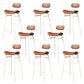 Modern Backrest Counter Stool Iron Cafe Bar Stool with Cushion and Pedal White Brown 8 Piece Set Clearhalo 'Bar Furniture' 'Bar Stools' 'bar_stools' 'furn' 'furn_bar_stools' 'Furniture' 'Kitchen & Dining Furniture' 6372888