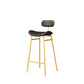 Modern Backrest Counter Stool Iron Cafe Bar Stool with Cushion and Pedal Gold Black 1 Piece Clearhalo 'Bar Furniture' 'Bar Stools' 'bar_stools' 'furn' 'furn_bar_stools' 'Furniture' 'Kitchen & Dining Furniture' 6372889
