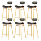 Modern Backrest Counter Stool Iron Cafe Bar Stool with Cushion and Pedal Gold Black 6 Piece Set Clearhalo 'Bar Furniture' 'Bar Stools' 'bar_stools' 'furn' 'furn_bar_stools' 'Furniture' 'Kitchen & Dining Furniture' 6372892