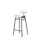 Modern Backrest Counter Stool Iron Cafe Bar Stool with Cushion and Pedal Black White 1 Piece Clearhalo 'Bar Furniture' 'Bar Stools' 'bar_stools' 'furn' 'furn_bar_stools' 'Furniture' 'Kitchen & Dining Furniture' 6372899