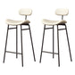 Modern Backrest Counter Stool Iron Cafe Bar Stool with Cushion and Pedal Black White 2 Piece Set Clearhalo 'Bar Furniture' 'Bar Stools' 'bar_stools' 'furn' 'furn_bar_stools' 'Furniture' 'Kitchen & Dining Furniture' 6372900
