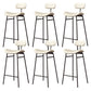 Modern Backrest Counter Stool Iron Cafe Bar Stool with Cushion and Pedal Black White 6 Piece Set Clearhalo 'Bar Furniture' 'Bar Stools' 'bar_stools' 'furn' 'furn_bar_stools' 'Furniture' 'Kitchen & Dining Furniture' 6372902