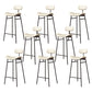 Modern Backrest Counter Stool Iron Cafe Bar Stool with Cushion and Pedal Black White 8 Piece Set Clearhalo 'Bar Furniture' 'Bar Stools' 'bar_stools' 'furn' 'furn_bar_stools' 'Furniture' 'Kitchen & Dining Furniture' 6372903
