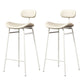 Modern Backrest Counter Stool Iron Cafe Bar Stool with Cushion and Pedal White White 2 Piece Set Clearhalo 'Bar Furniture' 'Bar Stools' 'bar_stools' 'furn' 'furn_bar_stools' 'Furniture' 'Kitchen & Dining Furniture' 6372905