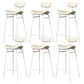 Modern Backrest Counter Stool Iron Cafe Bar Stool with Cushion and Pedal White White 6 Piece Set Clearhalo 'Bar Furniture' 'Bar Stools' 'bar_stools' 'furn' 'furn_bar_stools' 'Furniture' 'Kitchen & Dining Furniture' 6372907