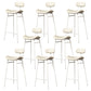 Modern Backrest Counter Stool Iron Cafe Bar Stool with Cushion and Pedal White White 8 Piece Set Clearhalo 'Bar Furniture' 'Bar Stools' 'bar_stools' 'furn' 'furn_bar_stools' 'Furniture' 'Kitchen & Dining Furniture' 6372908