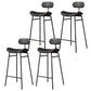 Modern Backrest Counter Stool Iron Cafe Bar Stool with Cushion and Pedal Black Black 4 Piece Set Clearhalo 'Bar Furniture' 'Bar Stools' 'bar_stools' 'furn' 'furn_bar_stools' 'Furniture' 'Kitchen & Dining Furniture' 6372911