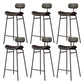 Modern Backrest Counter Stool Iron Cafe Bar Stool with Cushion and Pedal Black Black 6 Piece Set Clearhalo 'Bar Furniture' 'Bar Stools' 'bar_stools' 'furn' 'furn_bar_stools' 'Furniture' 'Kitchen & Dining Furniture' 6372912